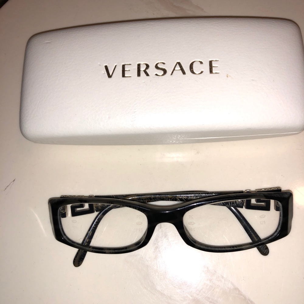 EUC Versace 100 % Authentic Black Marbled Glasses